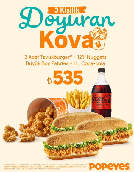 3 Kisilik Doyuran Kova Menu Kampanyasi Popeyes 3 Kisilik Doyuran Kova Menu Kampanyasi Popeyes