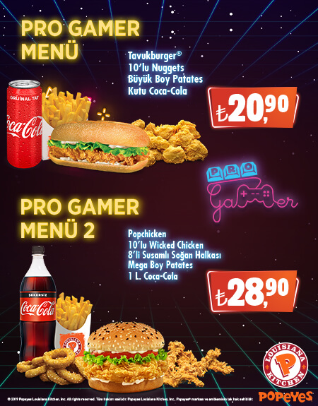 Gamer’ları yerinden kaldıran lezzet! Popeyes®’tan Pro Gamer Menüler!