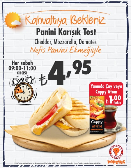 Popeyes’ta Kahvaltıya Bekleriz!