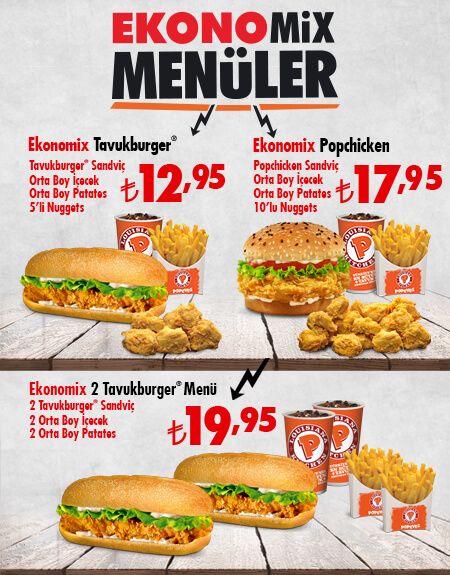 popeyes ekonomix menu kac kalori