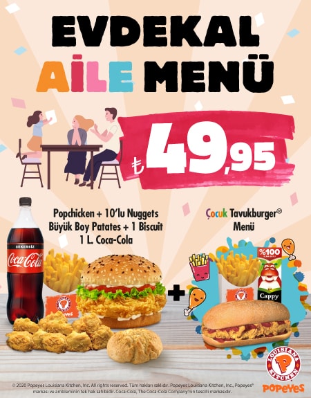 Popeyes®’tan Evde Kal Aile Menü