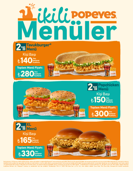 Popeyes®’tan İkili Menüler!