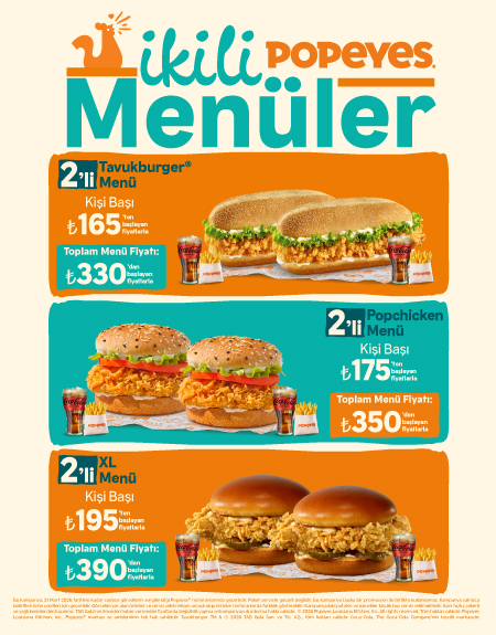 Popeyes®’tan İkili Menüler!