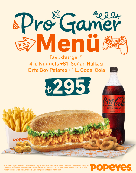 Popeyes®’ tan Pro Gamer Tavukburger® Menü!