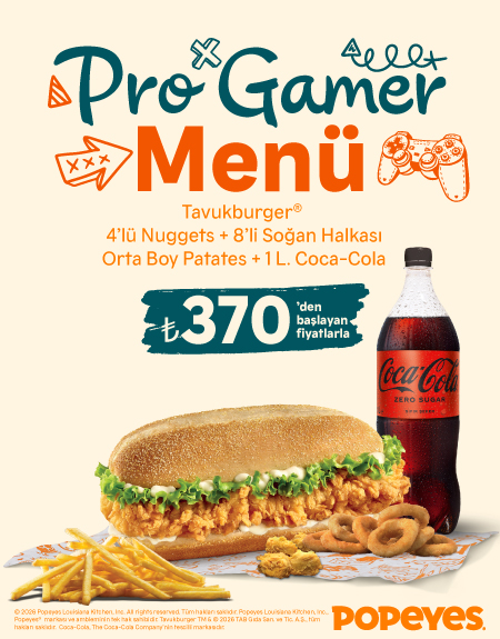 Popeyes®’ tan Pro Gamer Tavukburger® Menü!