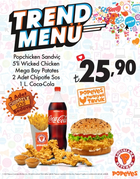 Popeyes®’ tan Trend Menü!