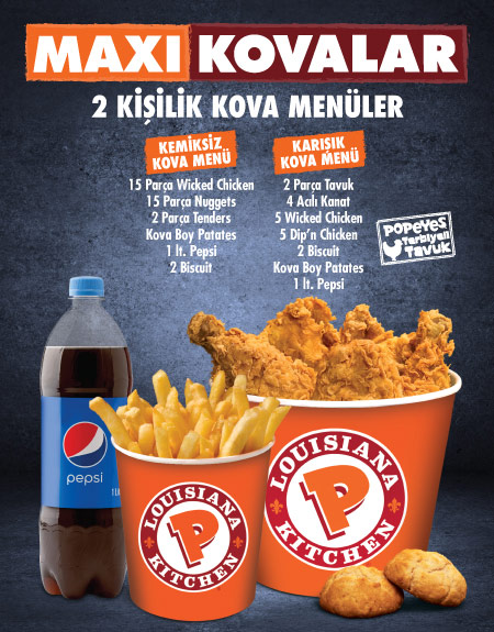 Popeyes®’tan yepyeni 2 Kişilik Maxi Kovalar!