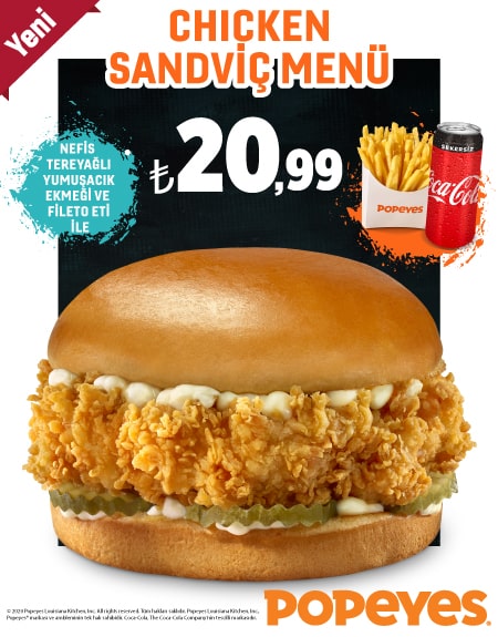 Popeyes®’tan Yepyeni Chicken Sandviç Menü!