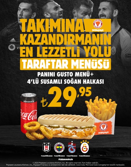 Takımına Kazandırmanın En Lezzetli Yolu! Popeyes® Taraftar Menüsü