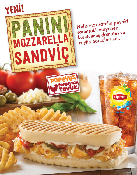 Yeni! Panini Mozzarella Sandviç Menü